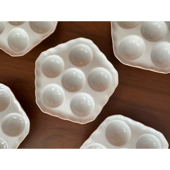 Luzifer Bauscher Weiden Escargot Serving Dish Set of 6 White Porcelain German Vt - Picture 11 of 13